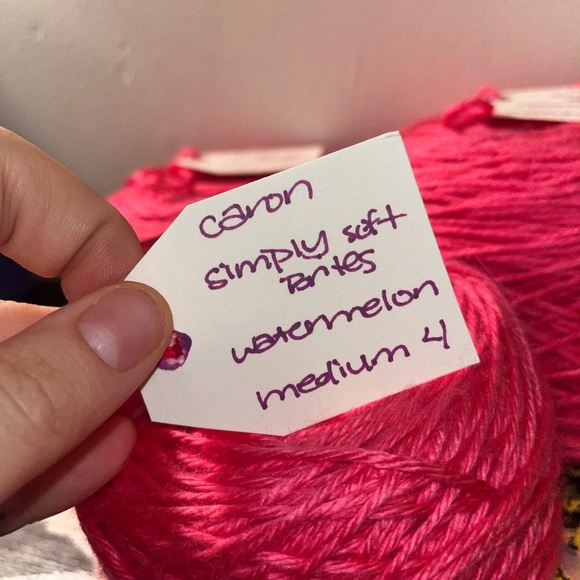 3 Skeins of Caron Simply Soft Brites Yarn - Watermelon - Picture 3 of 4